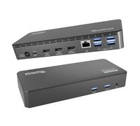 Plugable USB C Triple Display Docking Station | 60W PD, 3x HDMI (1x 4K 30Hz, 2x 1080p 60Hz), 6x USB 5Gbps Ports | Windows, macOS, ChromeOS Compatible - Enhance Productivity with Multi-Monitor Support