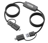 Plugable USB Data Transfer Cable PC to PC, Compatible with Windows USB C and USB 3.0, Transfer Files to New Computer with Included Bravura Easy Computer Sync Software, 6.6ft (USBC-TRAN)