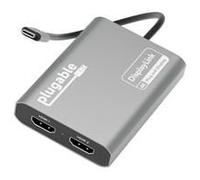 Plugable USBC-6950M Portable USB-C to Dual 4K DisplayLink Certified HDMI Adapter