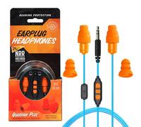 Plugfones Guardian Plus Earplug Headphones in-Ear Earplug Earbud Hybrid with Noise Isolating Mic and Controls - 27-29dB Noise Reduction in-Ear Headphones (Orange & Blue)