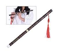 Pluggable Handmade Bitter Flute Dizi Traditional Chinese Musical Woodwind Instrument in F Key for Beginner Study Level with Clear Mellow Sound Brass Joint Membrane and Knot