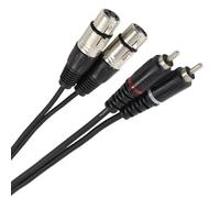 Plugger Cable Strap 3B/XLR Female RCA Male 3 m Black
