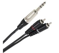 Plugger Câble Y Jack mâle stéréo/RCA male 3 m black
