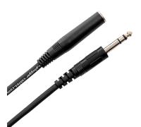 Plugger Jack Female/Male Stereo Cable 1.5 m Black