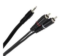 Plugger Mini Male Jack Stereo/RCA Male 1.50m Black Y-Cable
