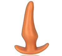 Plugs, Super Soft Liquid Silicone Butt Plug with Safety Base, Gold Dildo, Vagina Dilator, Expander, Masturbation, Sex Toy for Men and Women (XL)