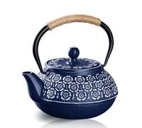 PluieSoleil Cast Iron Loose Leaf Teapot with Infuser, 900ml Traditional Japanese Tetsubin Tea Kettle, Stovetop Heat-Resistant Teapot with Removable Strainer