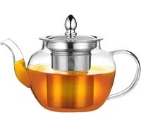 PluieSoleil Glass Teapot with Infuser, Tea Pot Strainer for Loose Tea Leaf, Large Teapot Set, Removable Mesh Filter 600ML