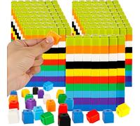 Plukeen 1200 Pcs Math Linking Cubes Kids Counting Blocks Connecting Cubes Linking Building Blocks for STEM, Spatial Intelligence, Counting,and Creativity,10 Colors