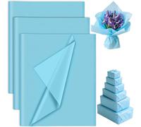 PLULON 120 Sheets Light Blue Tissue Paper for Gift Bags, Gift Wrapping Paper Tissue Bulk for Crafts Packaging Father's Day Birthday Baby Shower Wedding Flower Bachelorette Bridal Party Decorations