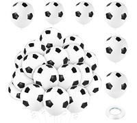 PLULON 25 Pcs Football Balloons 12 Inch Black White Latex Soccer Balloons Birthday Balloons with Ribbon for Kids Birthday Sports Themed Party Decorations Football Party Supplies for Boys