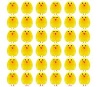 PLULON 36 Pcs Mini Chicks Easter Yellow Chickens Easter Chicks Fluffy Baby Chick Easter Chenille Chicks Easter Egg Bonnet Decorations for Easter Egg Hunt Party Favor Supplies