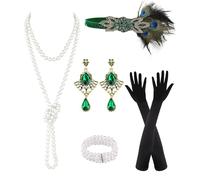 PLULON 6 Pcs 1920s Flapper Great Gatsby Accessories for Women 1920S Women Flapper Accessory Fashion Roaring 20s Costume
