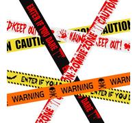 PLULON 6 Pcs Halloween Fright Tape Set 187 FT Halloween Caution Tape Decoration, Halloween Warning Caution Tapes for Zombie Party Creepy Scary Tape for Haunted Houses Danger Halloween Party