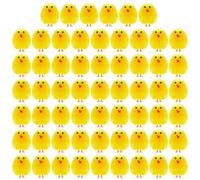 PLULON 60 Pcs Mini Chicks Easter Yellow Chickens Easter Chicks Fluffy Baby Chick Easter Chenille Chicks Easter Egg Bonnet Decorations for Easter Egg Hunt Party Favor Supplies