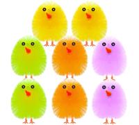 PLULON 8 Pcs Mini Chicks Easter Chickens Colorful Easter Chicks Fluffy Baby Chick Easter Chenille Chicks Easter Egg Bonnet Decorations for Easter Egg Hunt Party Favor Supplies