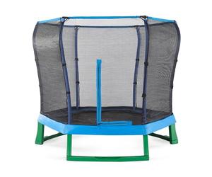Plum 7ft Junior Jumper Springsafe Children's Trampoline and Enclosure - Blue & Green