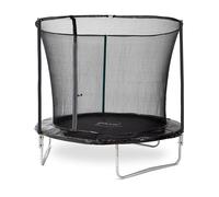 Plum 8ft Kids Fun Garden Trampoline with safety net enclosure inside the springs for better protection for children springsafe technology for outdoor family fun (8ft Black Foam)
