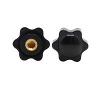 Plum Bakelite Hand Tighten Nuts Handle Thread Star Mechanical Black Thumb Nuts Clamping Knob Manual M4 M5 M6 M8 M10(No Perforated,M8 38 2pcs)