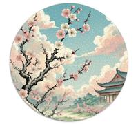 Plum Blossom 1000 Pieces Jigsaw Puzzle for Adults And Kids Flower Round Jigsaw Puzzles Impossible Hard Challenging for Adults Family Game Stress Reliever Expert Skill Level 1000pcs (67.5x67.5cm)