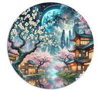 Plum Blossom 1000 Pieces Jigsaw Puzzles Unique Challenge Games Creative Plant Round Puzzles Color Challenge for Adults And Kids 1000pcs (67.5x67.5cm)