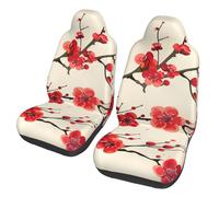 Plum Blossom 2 Pcs Car Seat Cover Sets Cherry Blossom Universal Fit Front Seat Protectors for Most Cars and SUVs, Easy Install