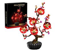 Plum Blossom Bonsai Building Blocks Set, 599PCS DIY Artificial Flowers Bricks Kit, Botanical Collection, Home Office Decor, Eternal Floral Arrangement, Creative Gift for Woman, Mom