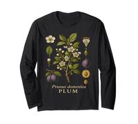 Plum Blossom Botanical Fruit Tree Vintage Graphic Long Sleeve T-Shirt