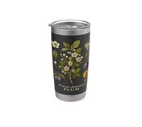 Plum Blossom Botanical Fruit Tree Vintage Graphic Stainless Steel Insulated Tumbler