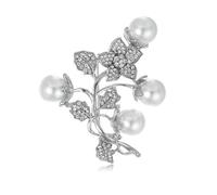 Plum Blossom Brooch Pearl Coat Clothing Chest Flower Pin for Daily Wear Parties Office Outfits