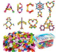 Plum Blossom Building Blocks Snowflake Puzzle, Hands-On Learning, 2.6cm, Stem Toys Building Blocks, Preschool Stem Toys, Portable & Safe, for Classroom, Home, Travel, Indoor Play