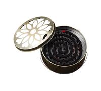 Plum Blossom Coil Box - Steel Mosquitoo Holder, Spiral Incense Tray | Spiral Coil Containment Storage System Unit Fire Resistant Portable Mosquitoo Ash Holder Camping Outdoor Use