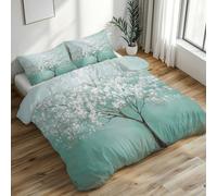 Plum Blossom Duvet Cover Emperor, Modern Minimalist Bedding Set 3 Piece Soft Microfiber Quilt Cover Reversible Duvet Sets with 2 Pillows Zipper Closure L-75