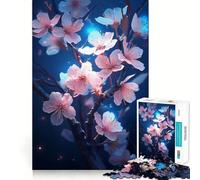 Plum Blossom Flower 1000 Piece Jigsaw Puzzles for Adults Jigsaw Mind Puzzle Mind Calm Art Assembly Unique Gift (38x52cm)