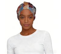 Plum Blossom Fragrance Elastic Headscarf Hat Soft Light Comfort Breathable for Women Daily Wear and Sleep Cap