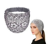 Plum-Blossom Hollow Beaded Wide Headband - Boho-Chic Crystal & Pearl Embellished Wide Headbands, Floral Beaded Design, Elegant Hair Accessory for Daily Wear and Special Occasions (Gray)