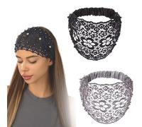 Plum Blossom Hollow Beaded Wide Headband, Boho-Chic Crystal Pearl Embellished Wide Headbands, For Vacations & Daily Wear (A,one size)