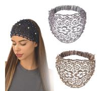 Plum Blossom Hollow Beaded Wide Headband, Boho-Chic Crystal Pearl Embellished Wide Headbands, For Vacations & Daily Wear (D,one size)