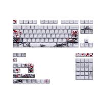 Plum Blossom OEM Keycap 128-key 5Sides Sublimations Thickened Keycap For Mechanical Keyboards Multiple Languages English/Spanish/French/Russian/German/Japanese/Korean