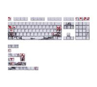 Plum Blossom OEM Keycap 128-key 5Sides Sublimations Thickened Keycap For Mechanical Keyboards Multiple Languages English/Spanish/French/Russian/German/Japanese/Korean