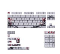Plum Blossom OEM Keycap 128-key 5Sides Sublimations Thickened Keycap For Mechanical Keyboards Multiple Languages English/Spanish/French/Russian/German/Japanese/Korean
