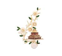 Plum Blossom Pavilion Forbidden City Brooch, Broogram, Brooch, Pin Accessory, Gold