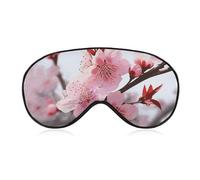 Plum Blossom Sleep Mask for Women Men, Soft Eye Mask with Adjustable Strap for Sleeping, Light Blocking Travel Blindfold for Nap Comfortable Eye Cover for Home Office