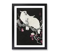 Plum Blossom Tree With Two Cockatoos By Ohara Koson Asian Japanese Framed Print | A2 Black Framed Wall Art | Ready to Hang | Asian Floral Picture | Living Room Bedroom Lounge Office