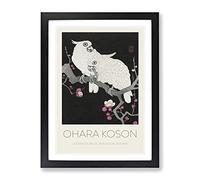 Plum Blossom Tree With Two Cockatoos By Ohara Koson Exhibition Museum Asian Japanese Framed Print | A3 Black Framed Wall Art | Ready to Hang | Asian Floral Picture | Living Room Bedroom Lounge Office
