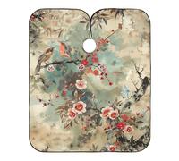 Plum Blossom wash Painting Chinese Style Barber Apron with Adjustable Snap Closure, Essentials Barber Capes for Clients capa para cortar Cabello 65" x 55"