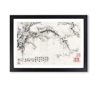 Plum Blossoms Vol.6 by Jin Nong Framed Print | A2 Black Framed Wall Art | Ready to Hang | Modern Nature Picture | Living Room Bedroom Lounge Office