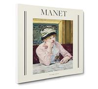 Plum Brandy By Edouard Manet Canvas Print | Gallery Wrapped 30mm Frame Wall Art | 14x14 inches | Ready to Hang | Classic Picture | Living Room Bedroom Lounge Office