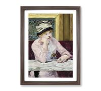Plum Brandy By Edouard Manet Classic Painting Framed Wall Art Print, Ready to Hang Picture for Living Room Bedroom Home Office Décor, Walnut A4 (34 x 25 cm)