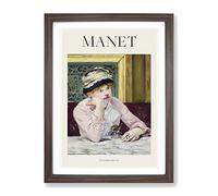 Plum Brandy By Edouard Manet Exhibition Museum Painting Framed Wall Art Print, Ready to Hang Picture for Living Room Bedroom Home Office Décor, Walnut A2 (64 x 46 cm)